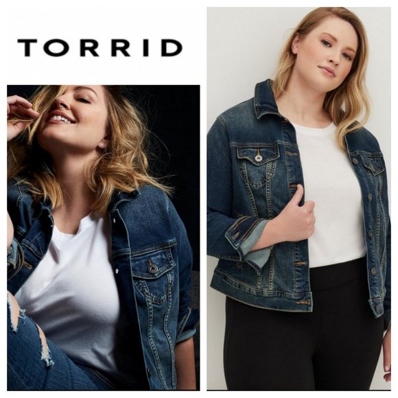 torrid Jackets & Blazers - Torrid 3X 22 24 Trucker Jean Denim Jacket Coat Medium Wash
